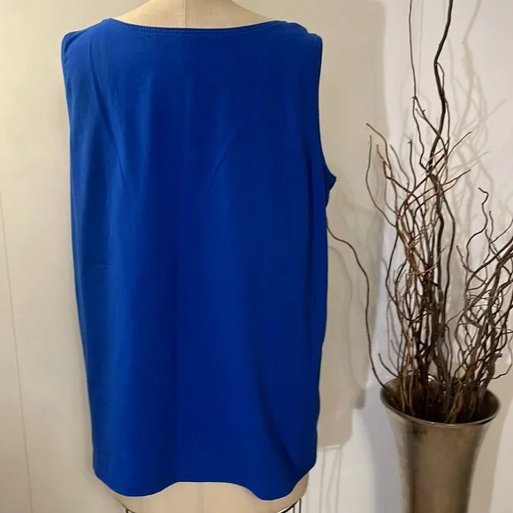 Jones New York total blue scoop neck tank top - Picture 4 of 7